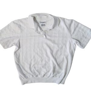 Vintage White Textured Polo